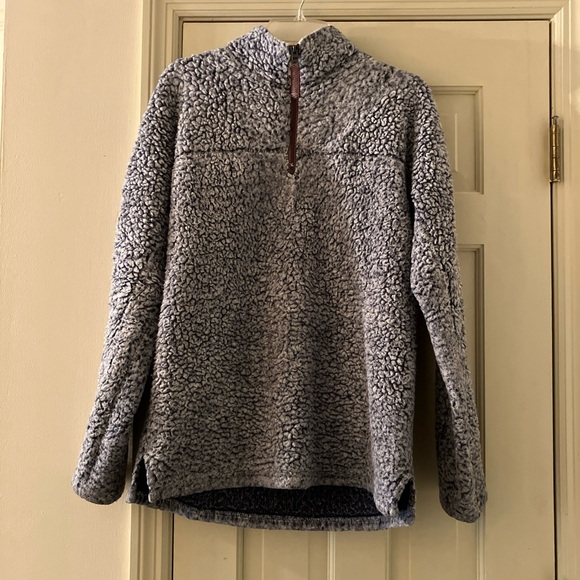 TRUE GRIT Frosty Tip 1/4 Zip Sherpa Pullover Fleece-Grey-Size Small - Picture 2 of 7